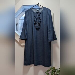Draper James Chambray Ruffle Shift Dress